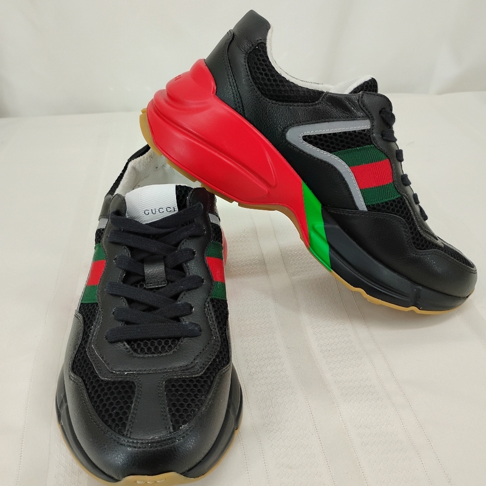 GUCCI RYTHON Sneakers REFLECTOR Black SZ 5.5 M & SZ 8.5/9 W